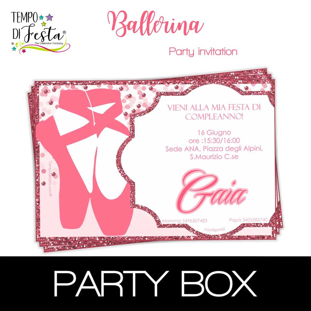 Ballerina invitations in a box