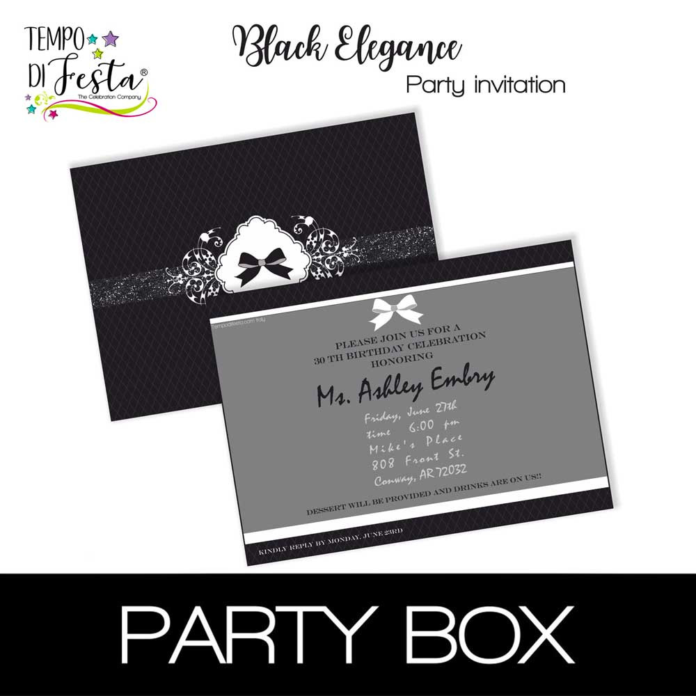 Negro Elegante invitaciones...