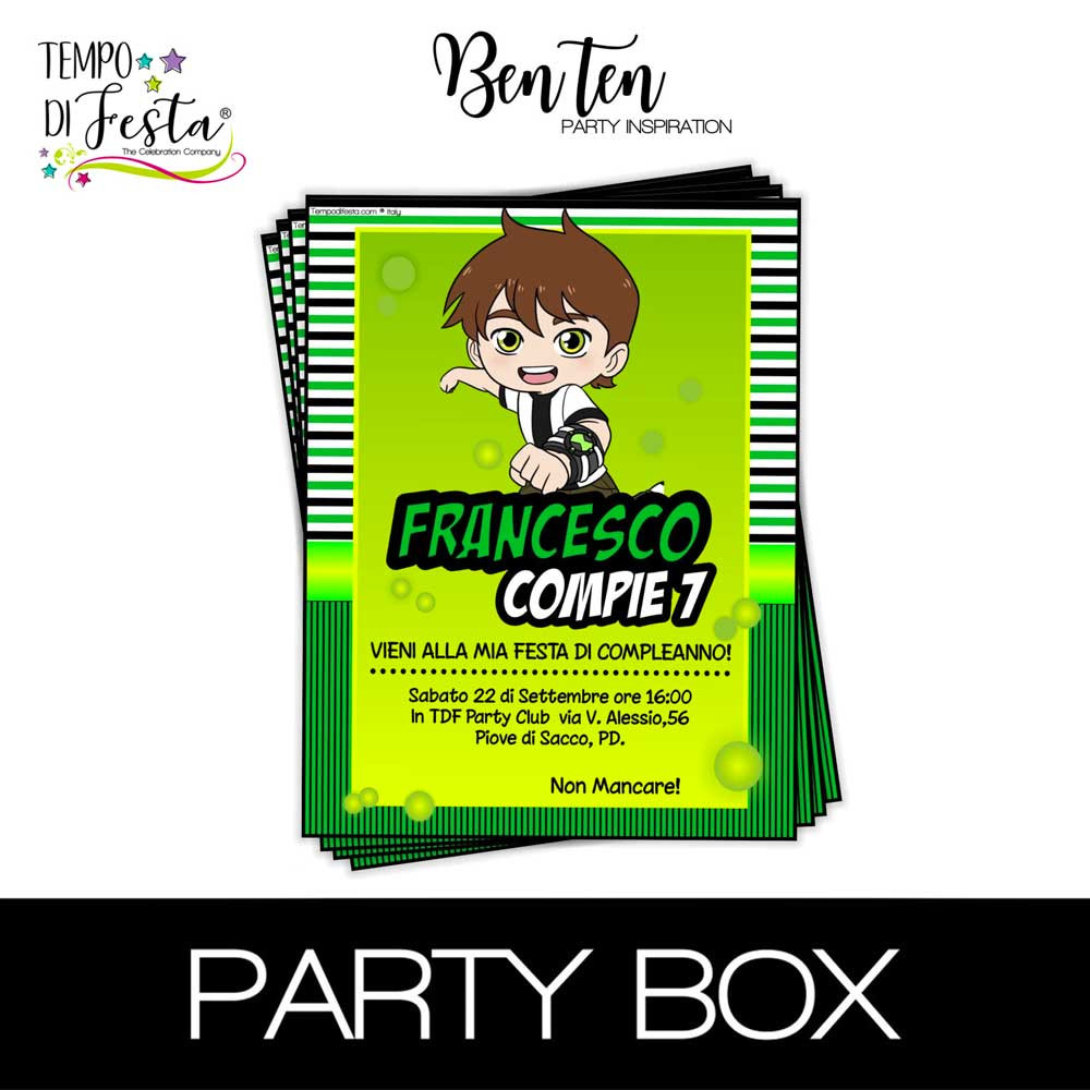 BEN 10 invitations in a box