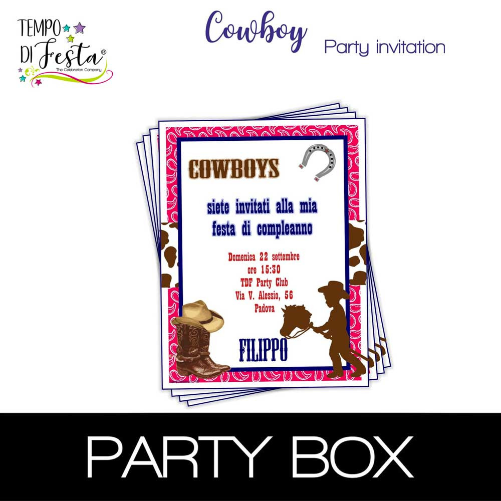 Cowboy invitations in a box