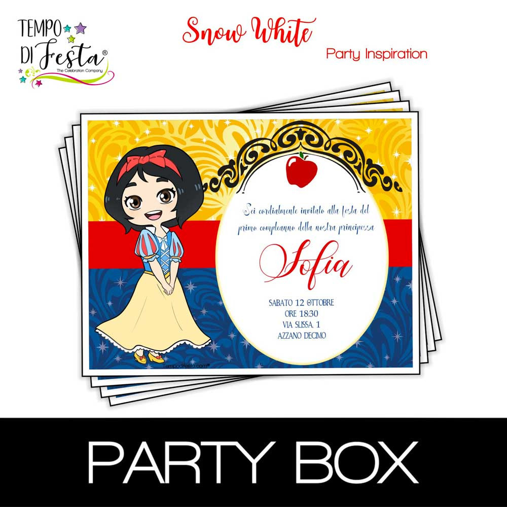 Snow White invitations in a...