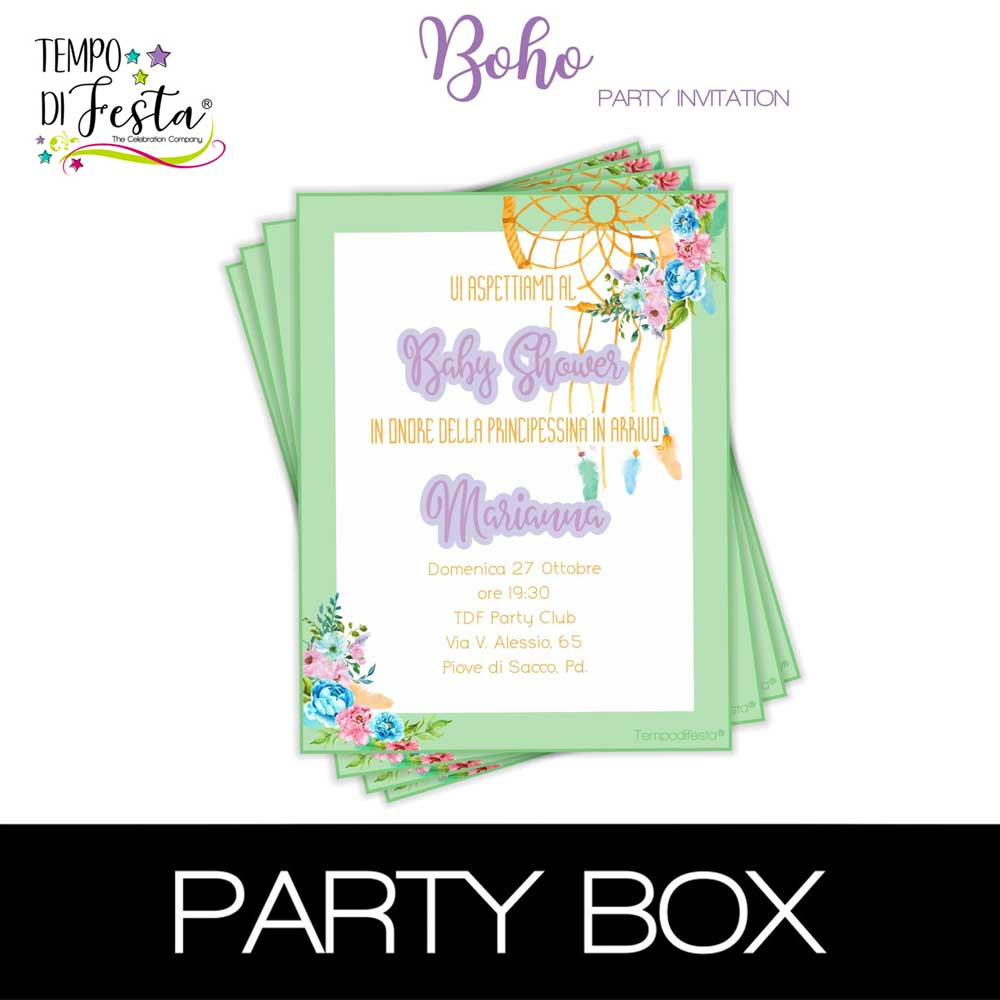 Boho invitaciones en papel