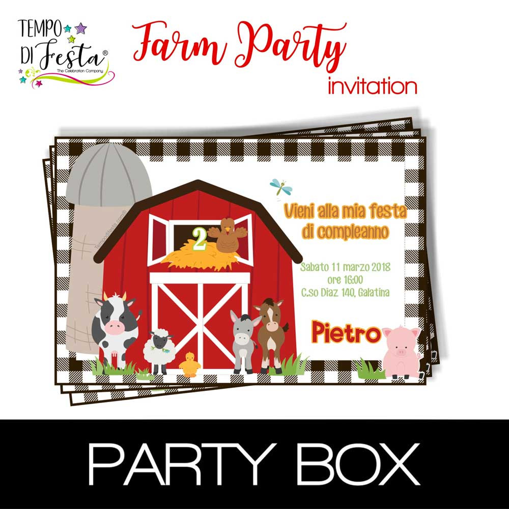 Farm invitations in a box