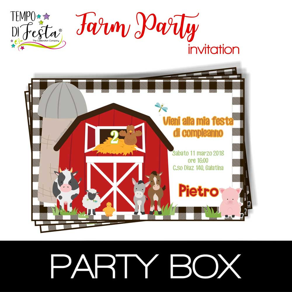 Granja invitaciones en papel