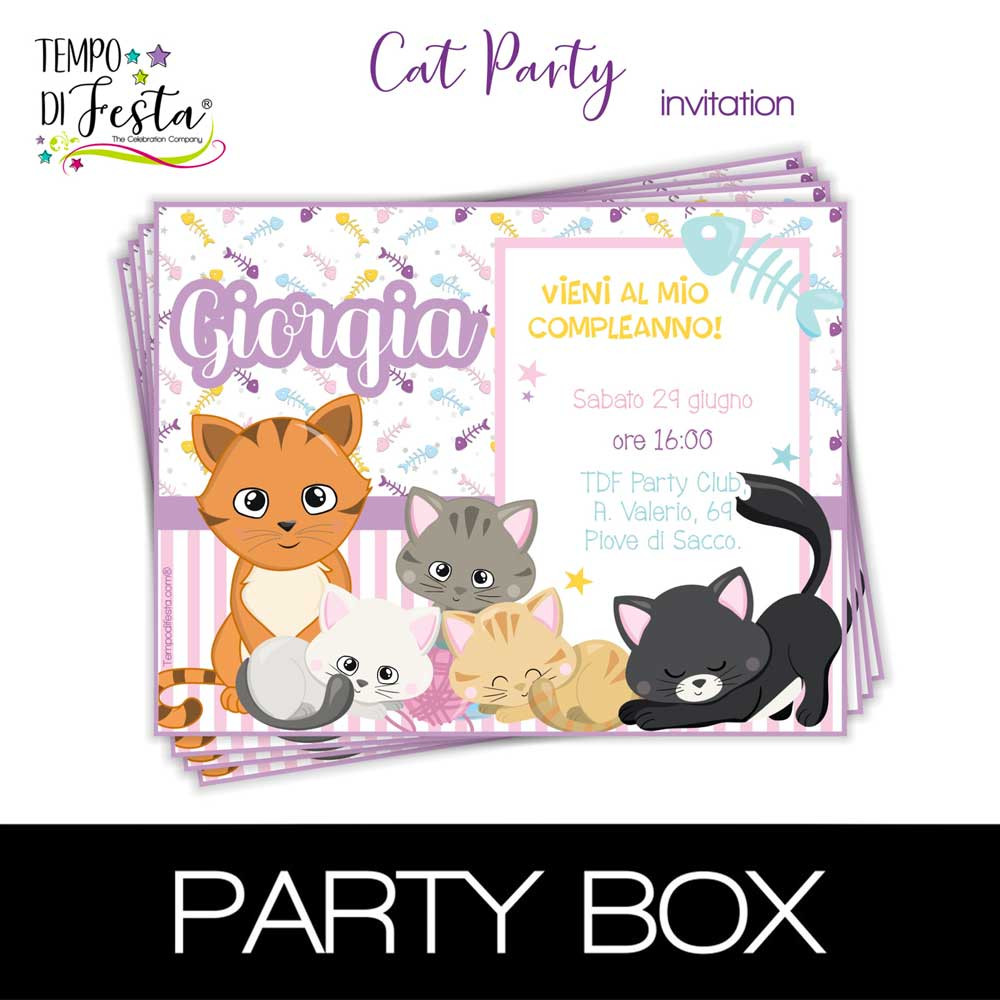 Gatos invitaciones en papel