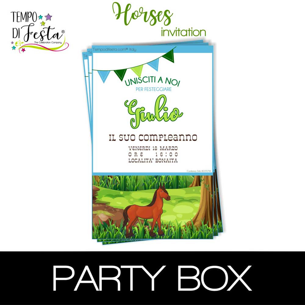 Caballos invitaciones en papel