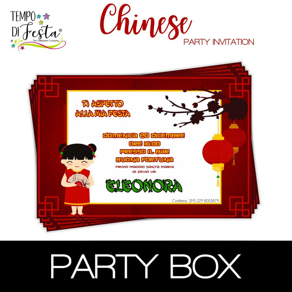 China invitaciones en papel