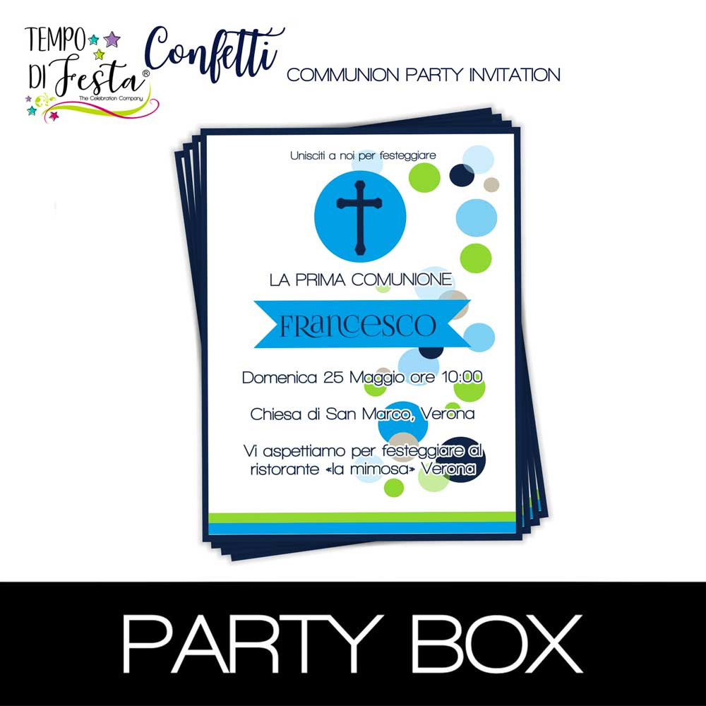 Confetti  invitations in a box