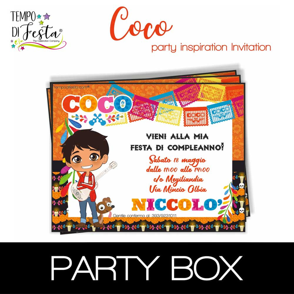 Coco invitations in a box