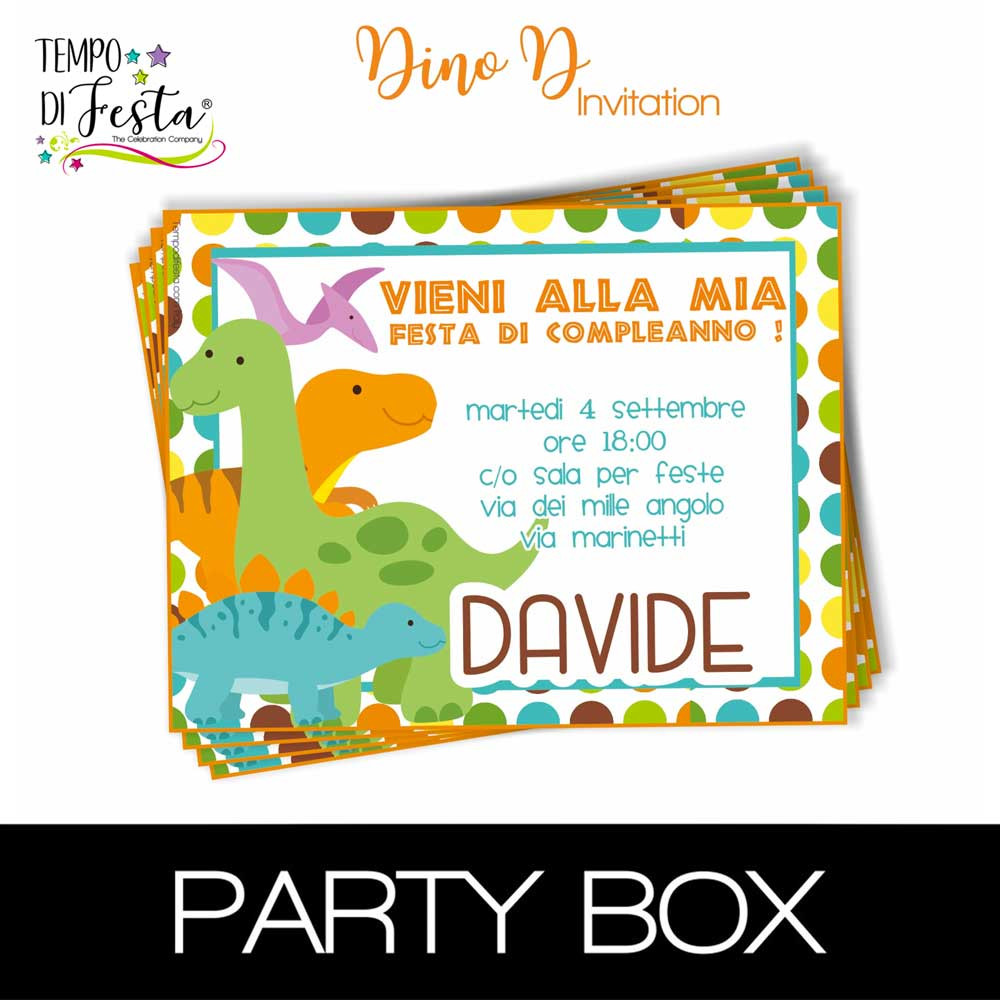 Dino D invitaciones en papel