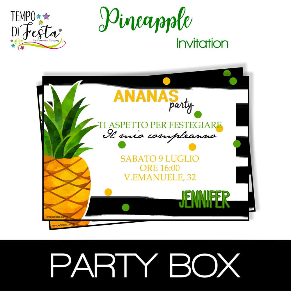 Piña invitaciones en papel