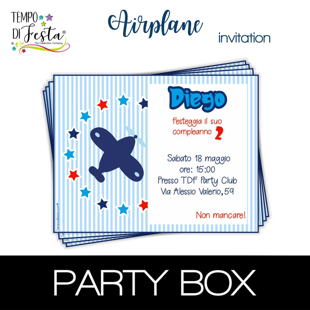 Airplane invitations in a box