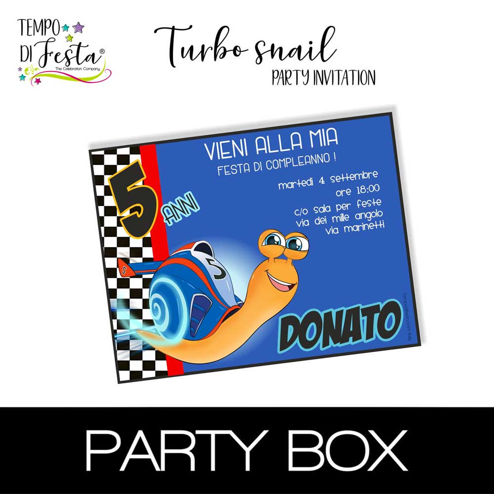 Turbo Snail invitations in...