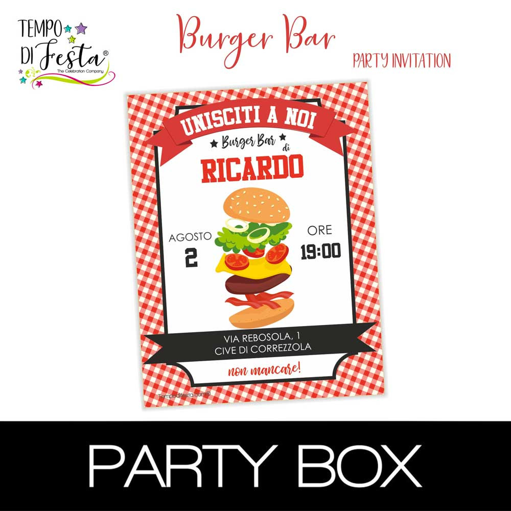 Burger Bar invitations in a...