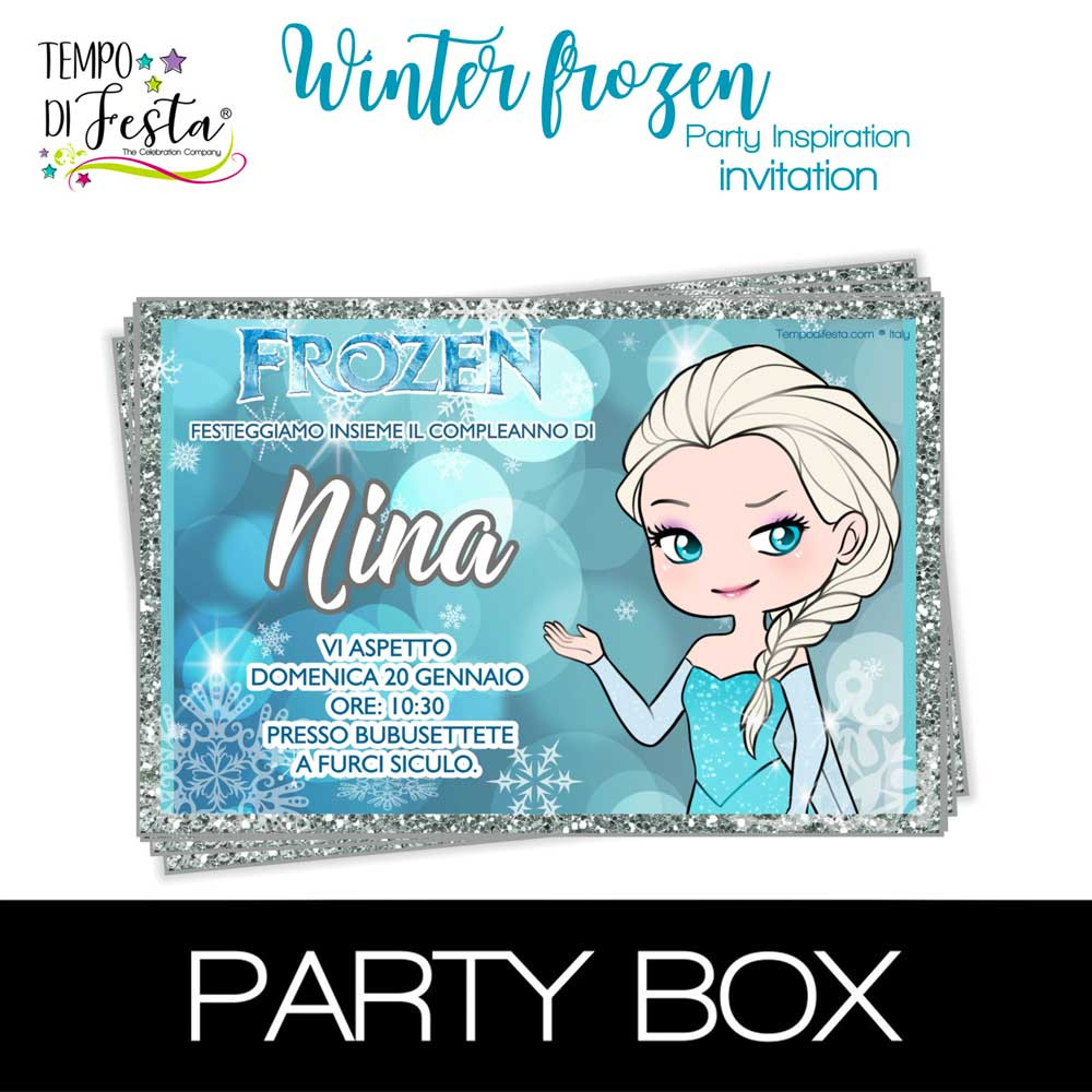 Frozen Elsa Winter invitations in a box