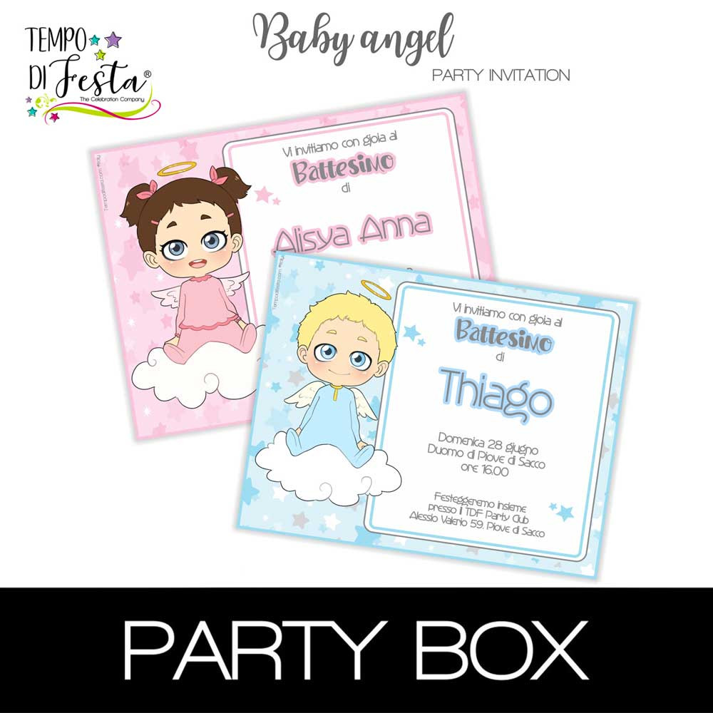 Baby Angel invitations in a...