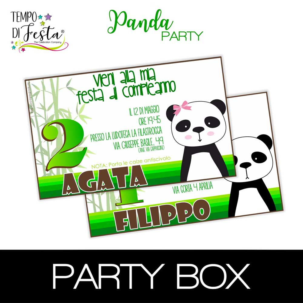 Panda invitations in a box