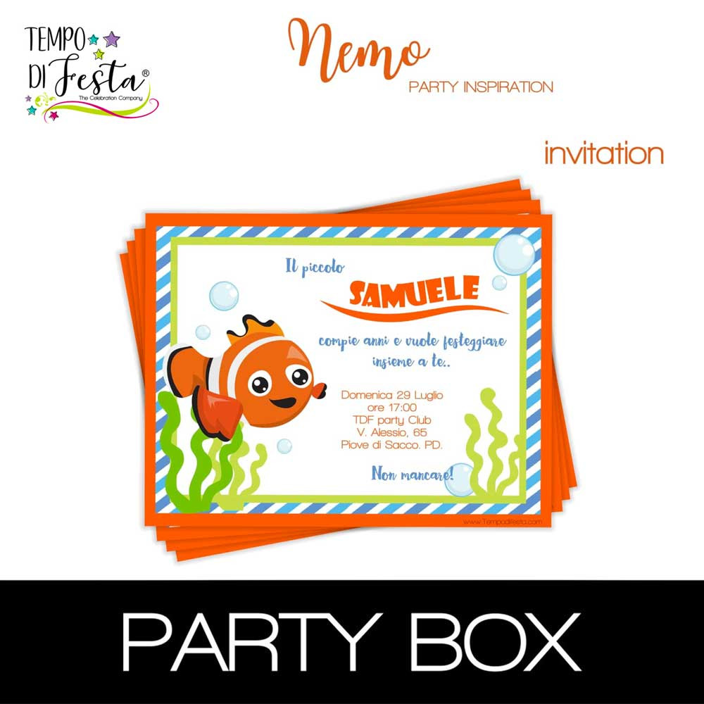 Nemo invitations in a box