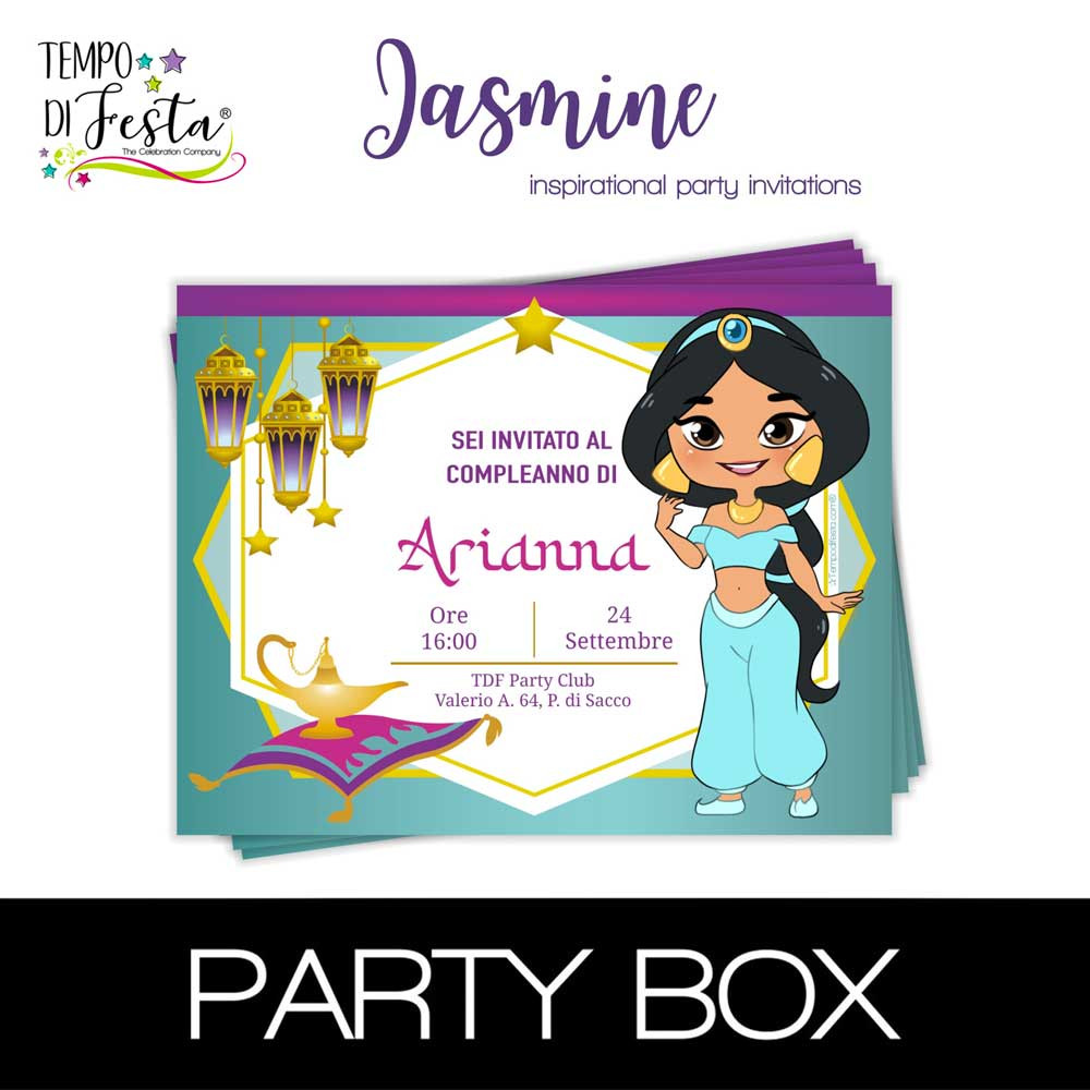 Jasmine invitations in a box