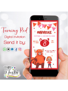 Turning Red invitación para WhatsApp.