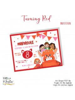 Turning red printable invitations