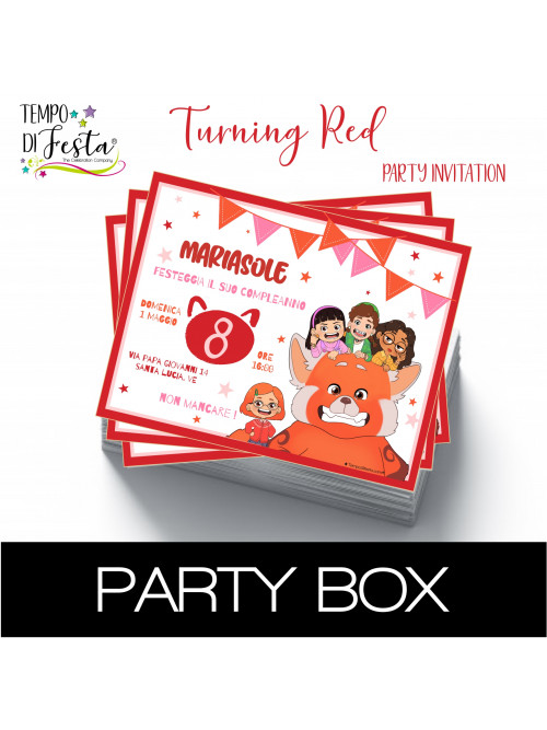 Turning red invitaciones en papel