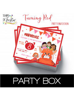Turning Red Paper invitations in a box