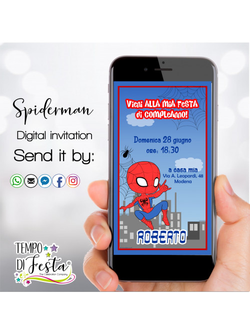 Spiderman digital invitation for WHATSAPP