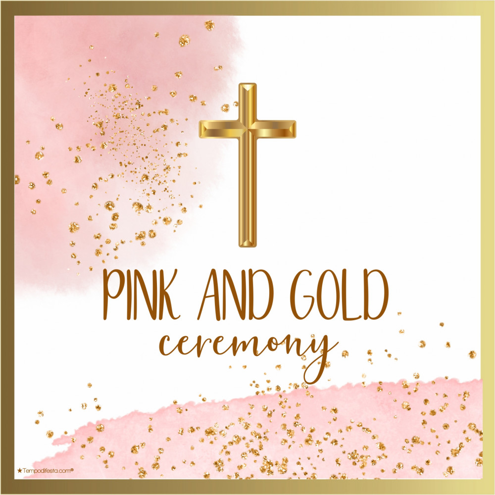 Ceremonia rosa y dorado kit de fiesta digital para imprimir