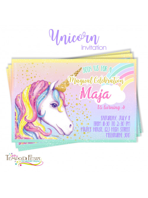 UNICORNO INVITI PERSONALIZZATI