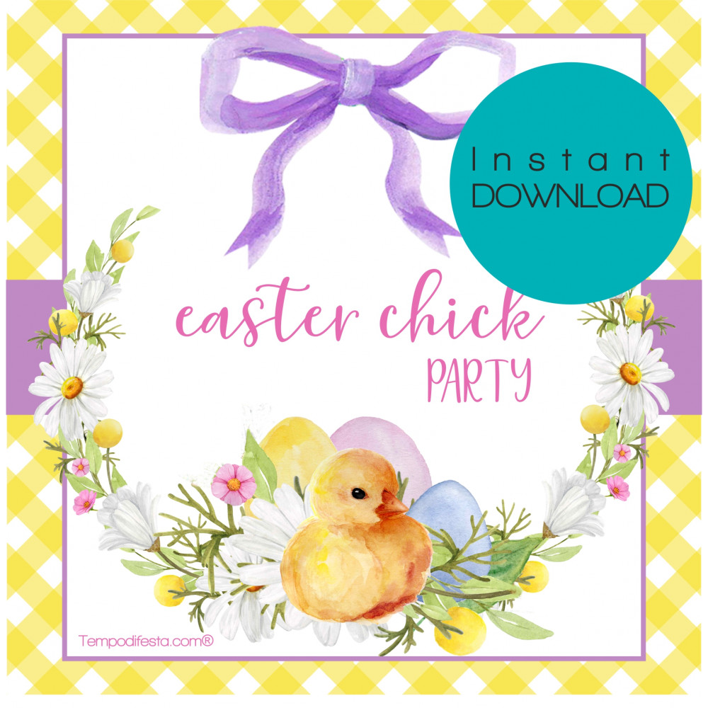 Easter chick digital party kit.