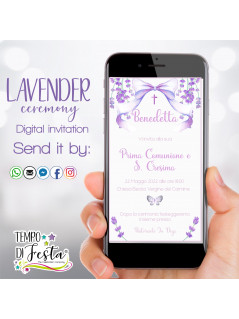 Lavender ceremony digital invitation for WhatsApp.