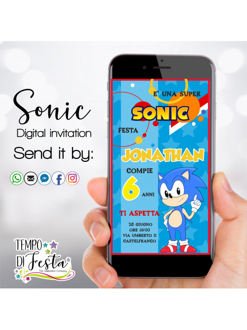 Sonic invitación digital para WhatsApp