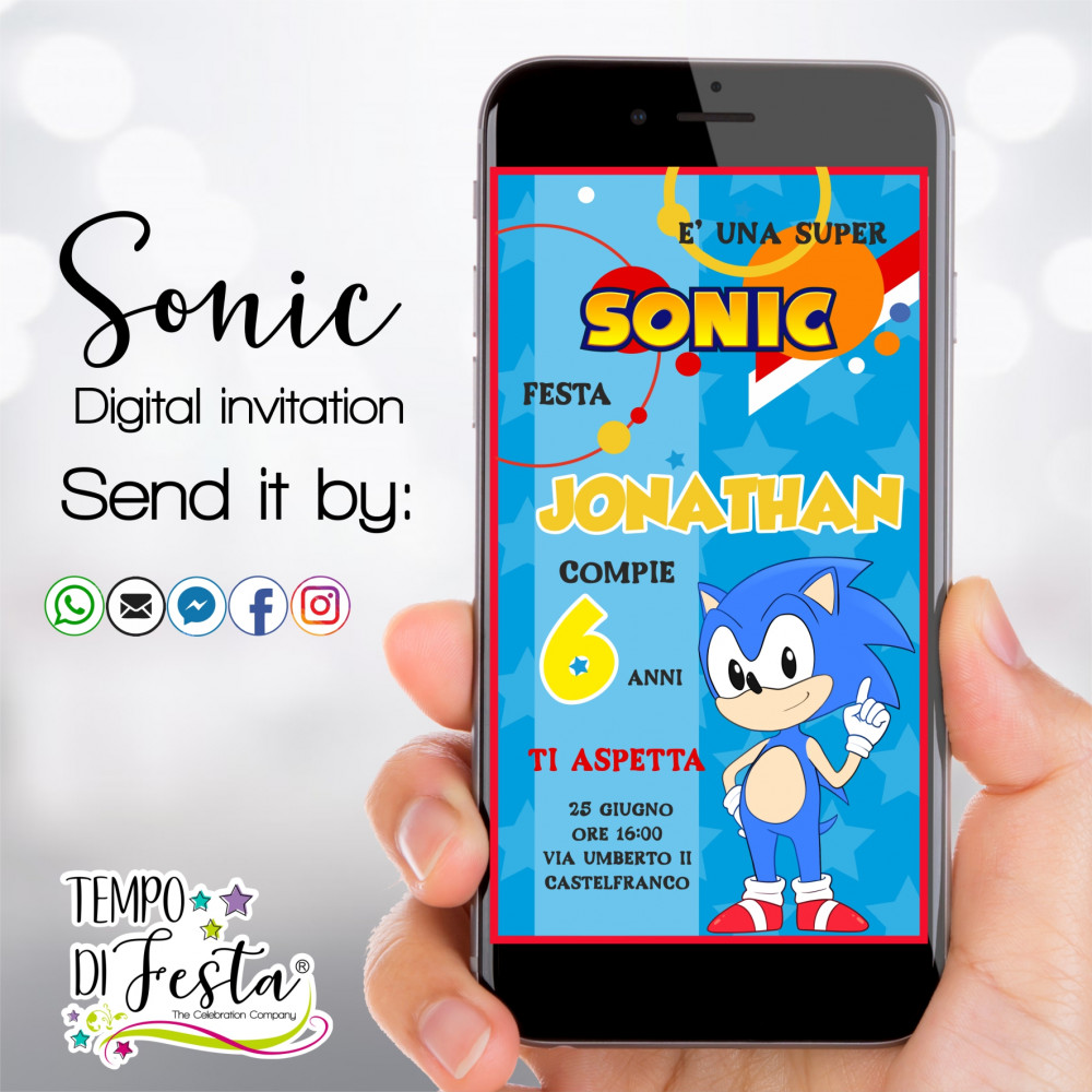 Sonic invitación digital para WhatsApp