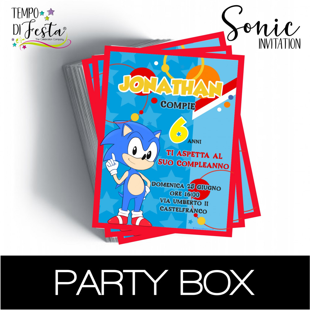 Sonic invitaciones en papel