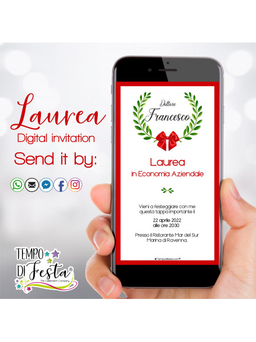 Laurea invito digitale per WhatsApp