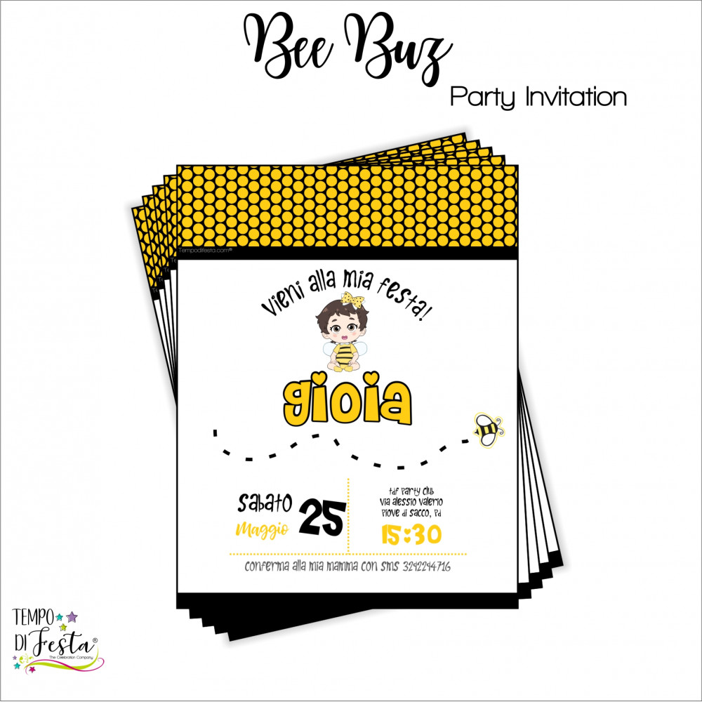 Bee Buz printable invitations