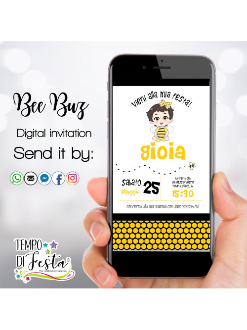 Abeja invitación digital para WhatsApp