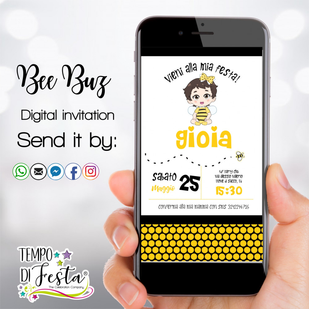 Bee Buzz digital invitation...