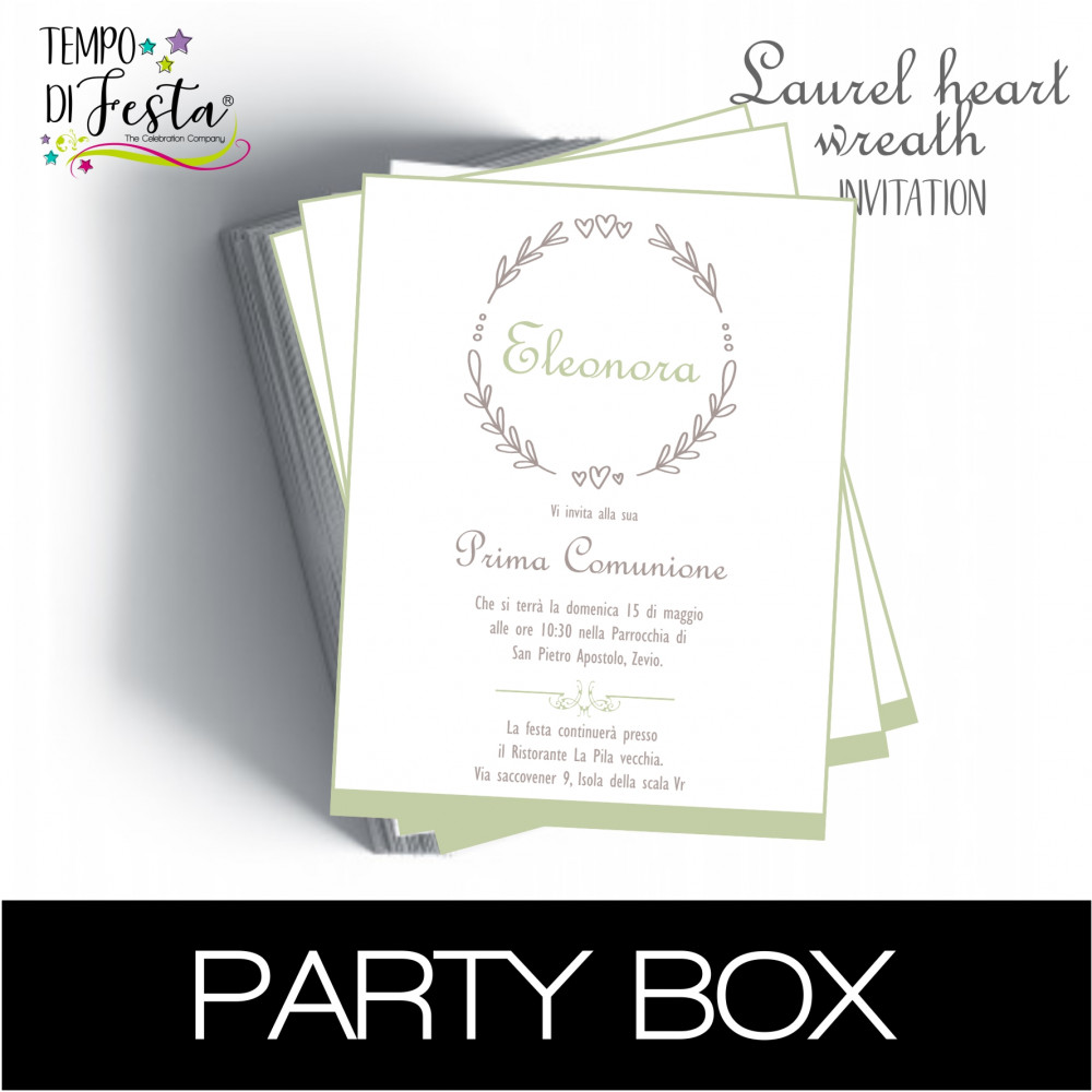 Laurel Heart Wreath Digital Invitation to print