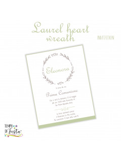 Corona de corazón de laurel Invitación digital para imprimir