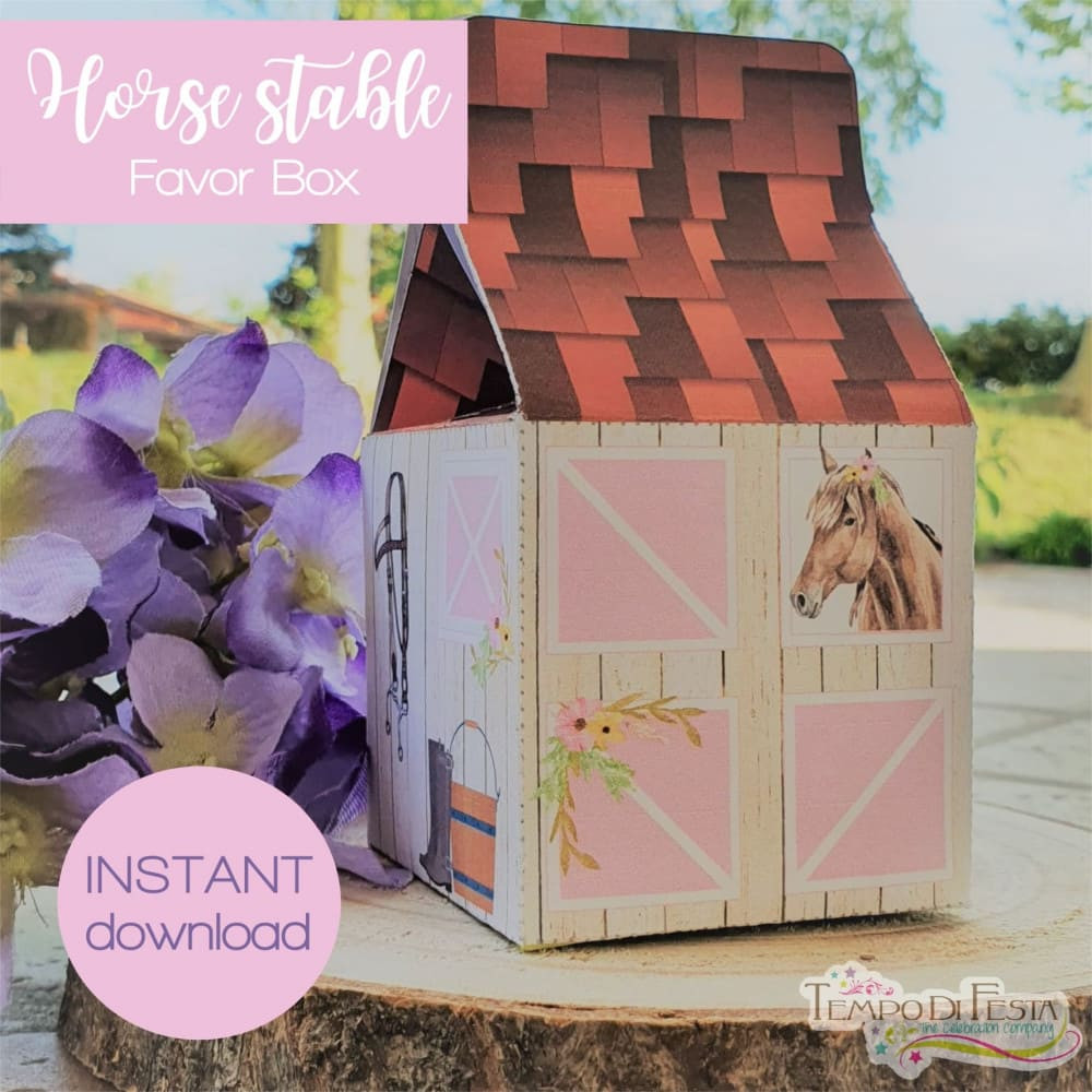 horse stable party box, instant download
