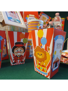 Cajas o Cajitas cartón cumpleaños para chuches Circo