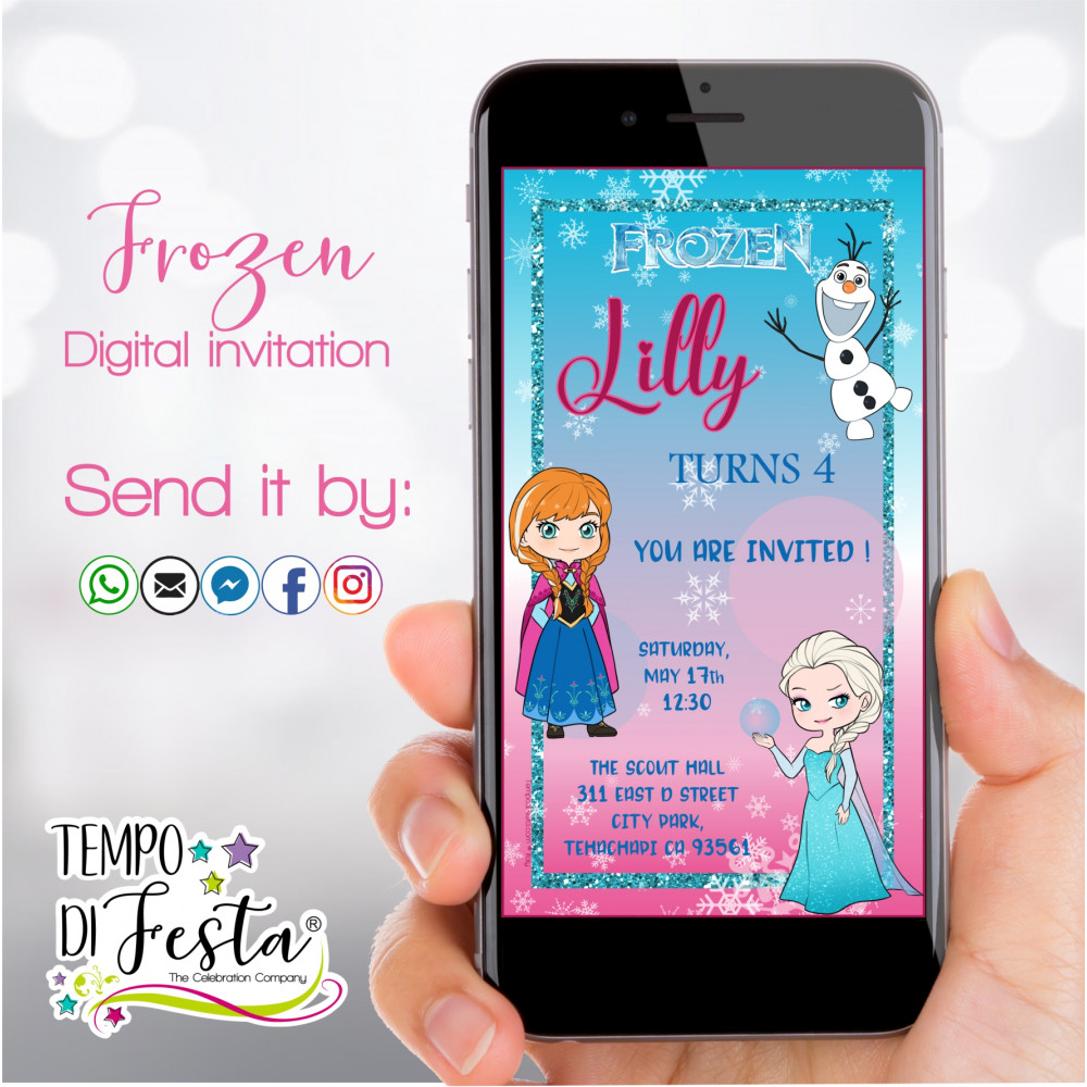 Frozen digital invitation for WhatsApp