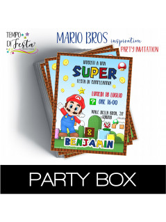 Mario Bros invitaciones de papel