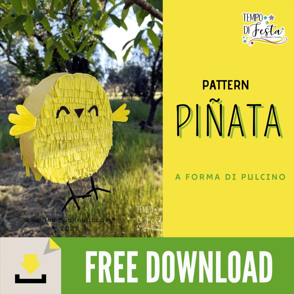 Patrón gratuito de piñata de pollito para descargar