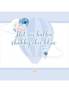 Globo aerostático shabby chic azul kit de fiesta digital