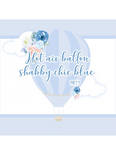 Mongolfiera Shabby chic blu party kit digitale