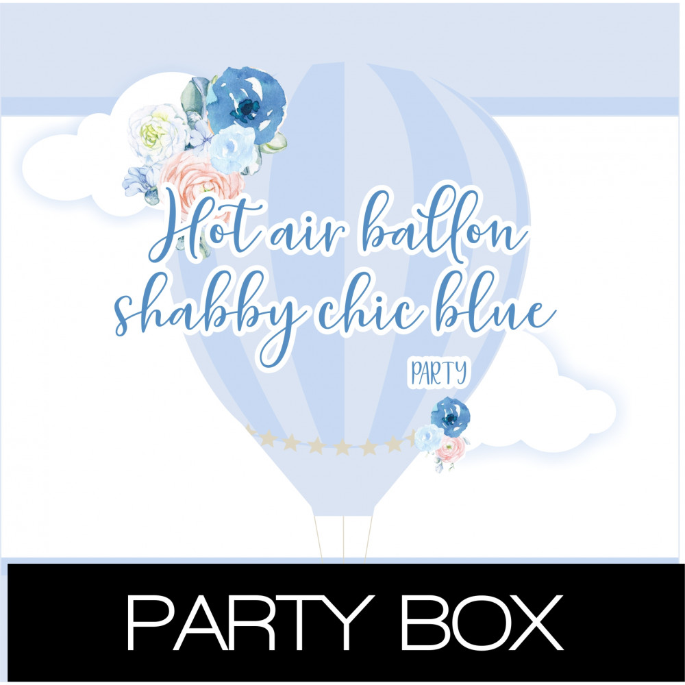 Blue shabby chic hot air balloon kit customized party