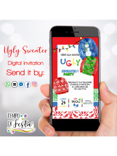 Ugly Sweater invito digitale per WhatsApp